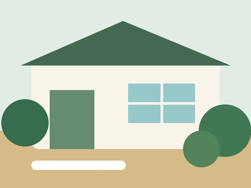Ilustración referencial de un bungalow grande