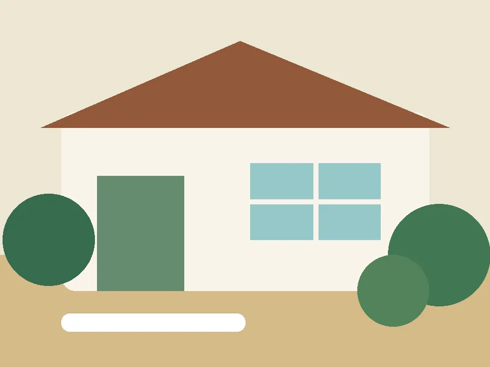 Ilustración referencial de un bungalow mediano